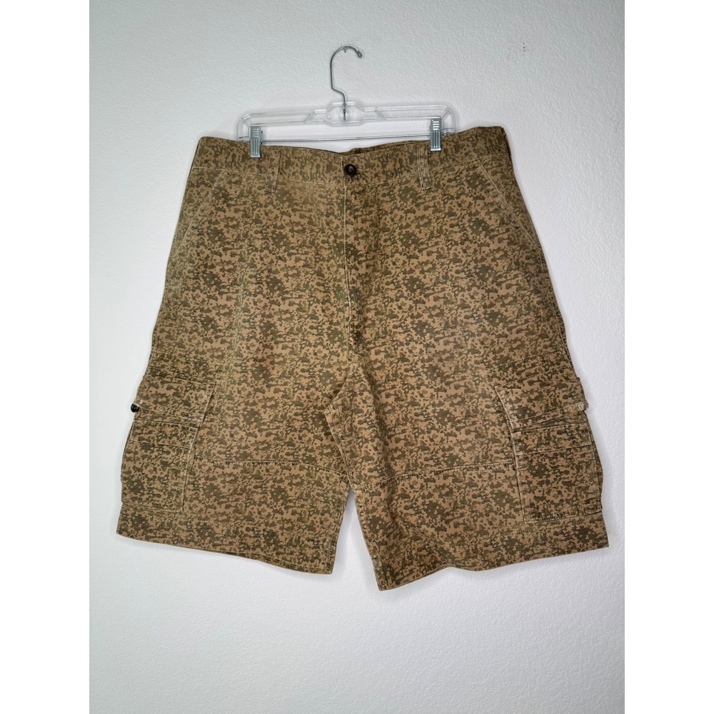 Levis Mens Digital Camo Cargo Shorts Tan Brown Size 40 Starched White Tag